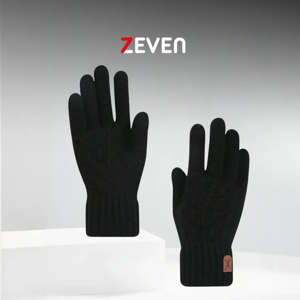 Guantes negros de invierno para pantalla táctil
