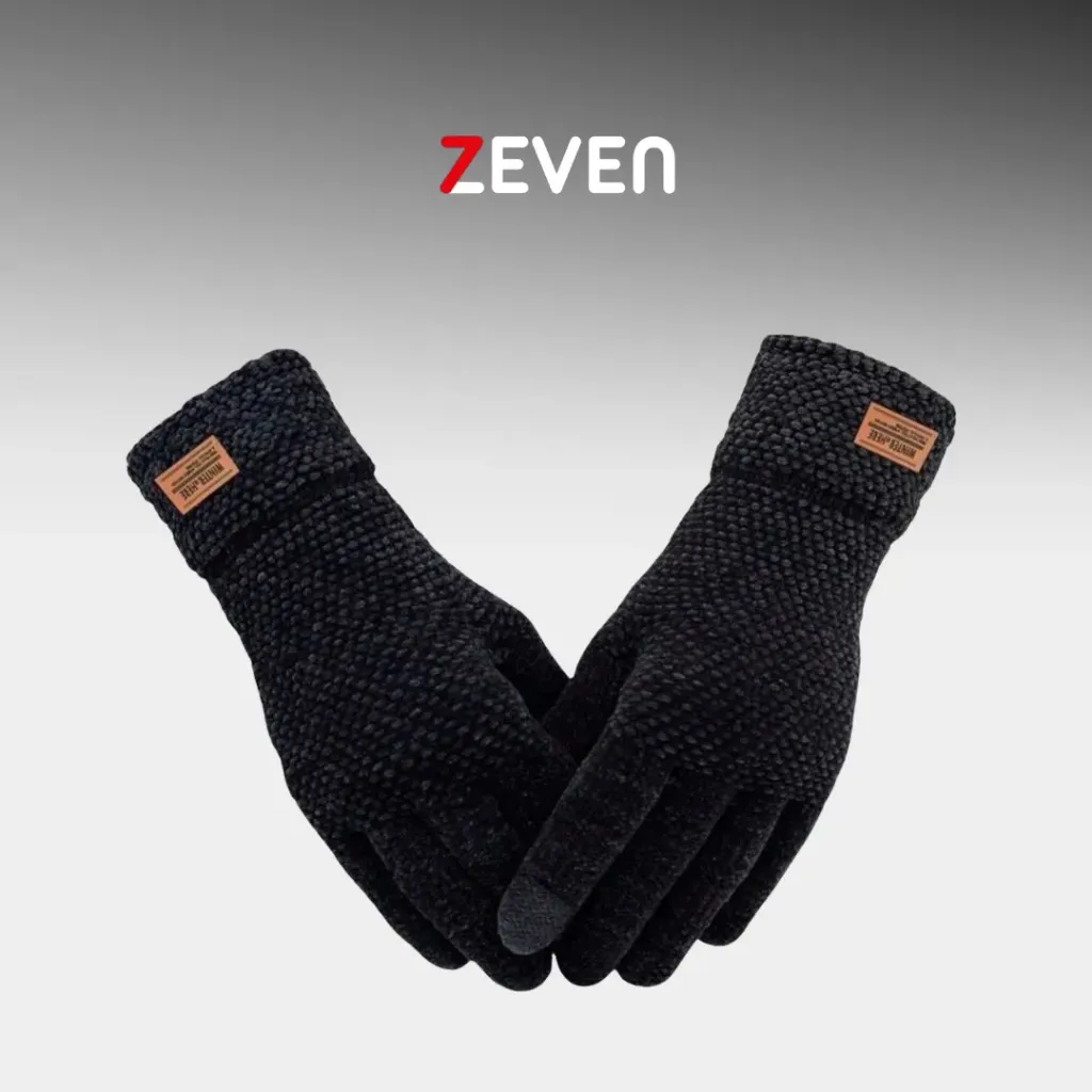 Guantes de punto tactil negro