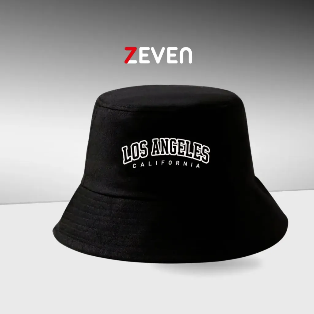 Sombrero de cubo negro con bordado LOS ANGELES CALIFORNIA