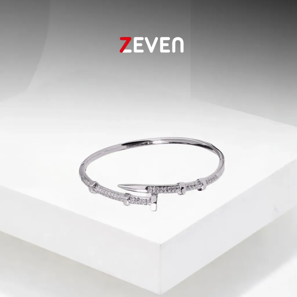 [PZ038] Pulsera de acero abierta clásica con forma de uña