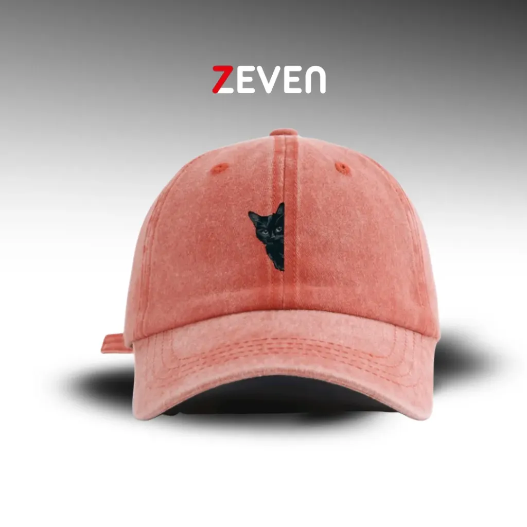 [OB145] Gorra naranja con estampado de GATO
