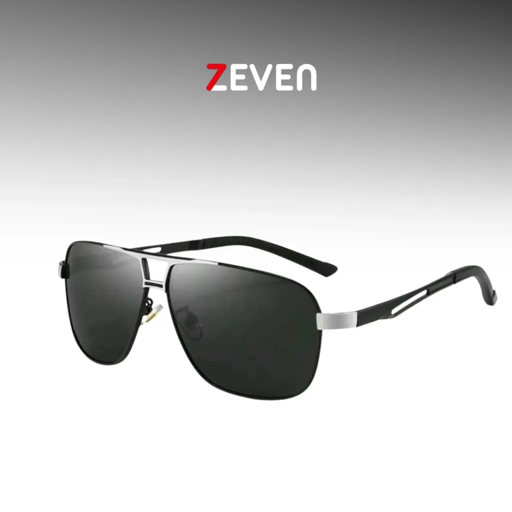Gafas de moda color negro con marco plateado 