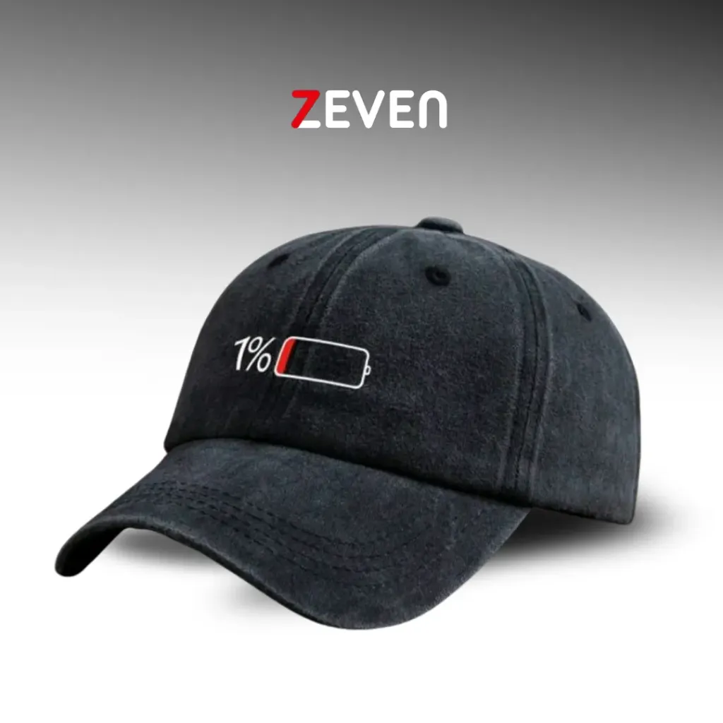 [OB005] Gorra gris oscuro con estampado de bateria 1% 