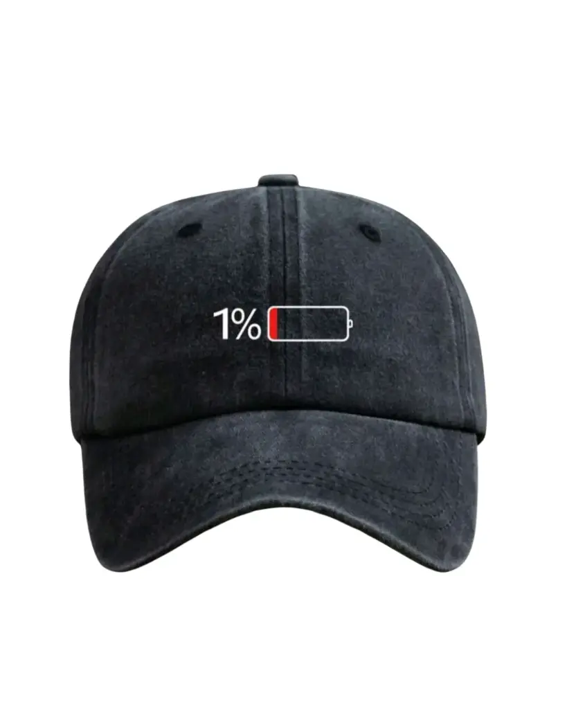 Gorra gris oscuro con estampado de bateria 1% 