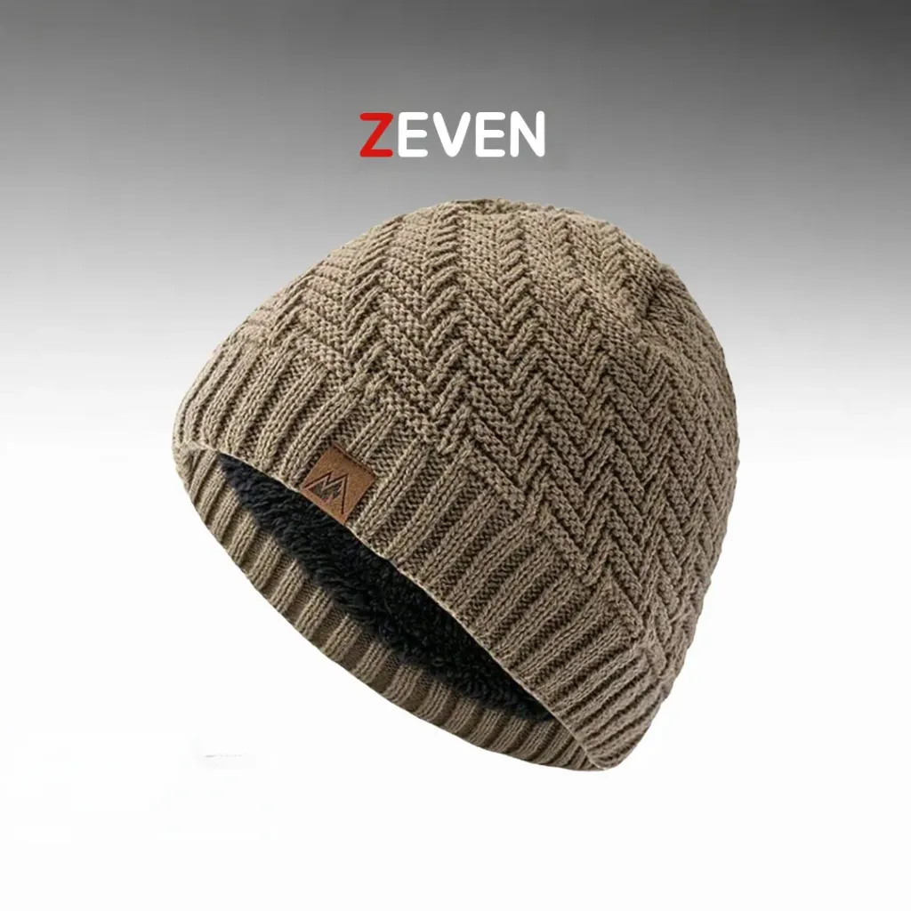 Gorro premium de punto caqui