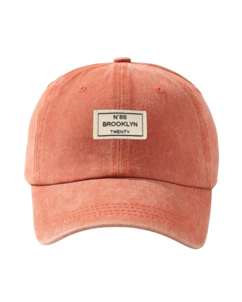 Gorra naranja con parche BROOKLYN 