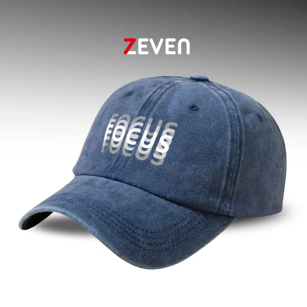 [OB012] Gorra azul marino con estampado FOCUS 