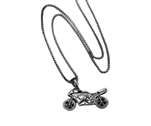 Collar con dije en forma de motocicleta