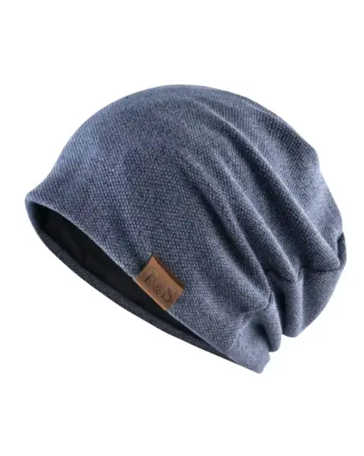 [GS103] Gorro holgado premium azul con viñeta café 