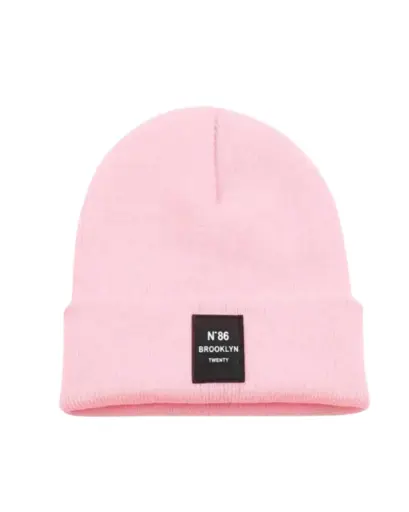 [GS107] Gorro rosado tierno con viñeta de BROOKLYN