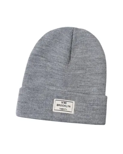Gorro gris con viñeta BROOKLYN