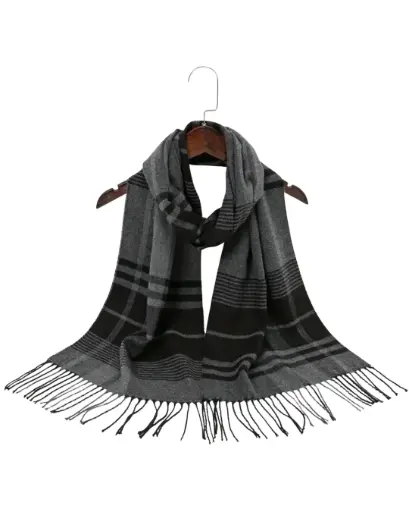 [BF007] Bufanda gris con negro