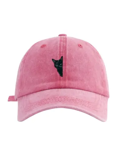 Gorra rosada con gato