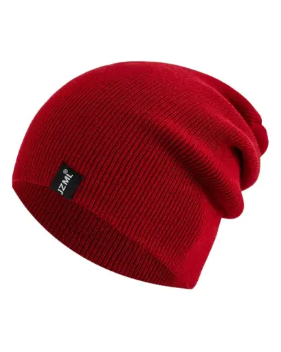 [GS012] Gorro holgado rojo con etiqueta 