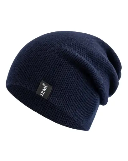 [GS013] Gorro holgado azul marino con etiqueta 