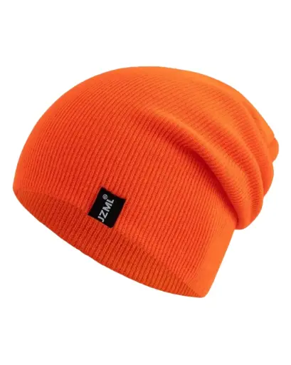 [GS018] Gorro holgado naranja con etiqueta 