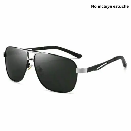 [GZ013] Gafas de moda color negro con marco plateado 