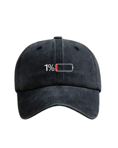 [OB005] Gorra gris oscuro con estampado de bateria 1% 