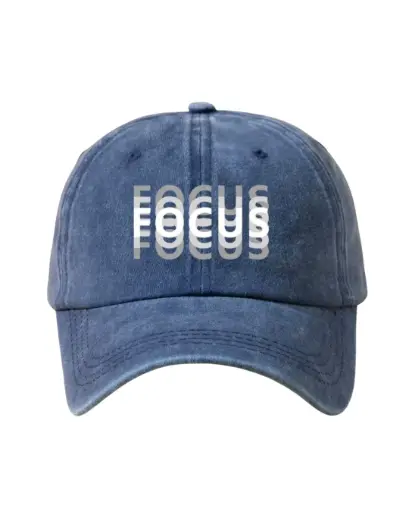 [OB012] Gorra azul marino con estampado FOCUS 